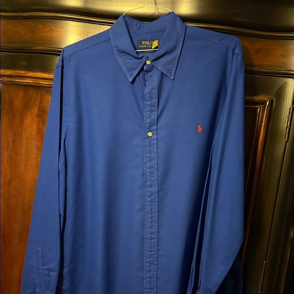 Polo by Ralph Lauren Men's Deep Blue Button Down Shirt